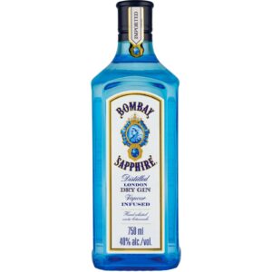 Bombay Sapphire 94 Proof Imported Infused Distilled London Dry Gin Bottle 750ml
